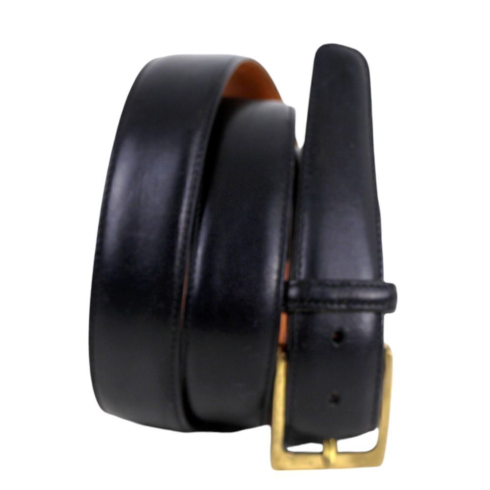 Trafalgar BLACK GENUINE LEATHER 1 1/8"Wd STITCHED DRESS MEN'S BELT Sz 36 (66A